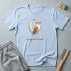 T-shirt Hibou sur croissant de lune aquarelle «L’esprit de la nuit»