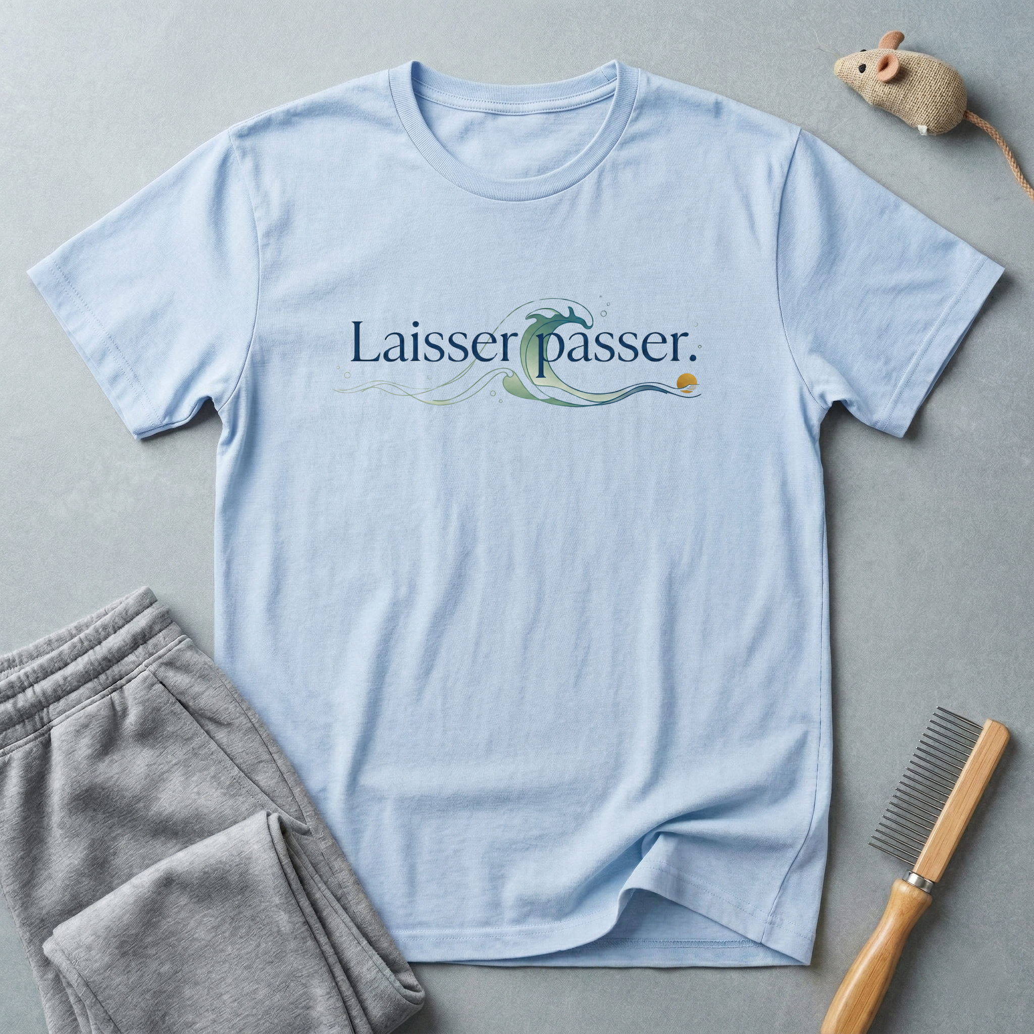 T-shirt écriture florale «Laissez-Passer»