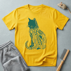 T-shirt silhouette de chat floral