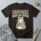 T-shirt renard « Sauvage mais au chaud » — T-shirt graphique renard vintage et cosy
