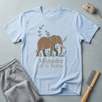 T-shirt graphique éléphant «Mémoire de la Terre» — T-shirt faune aux tons naturels