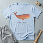T-shirt — Silhouette de baleine au coucher de soleil «Respirer l’océan»