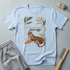 T-shirt graphique tigre botanique «Harmonie sauvage»