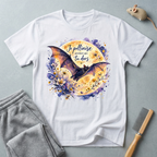 T-shirt floral chauve-souris aquarelle — «Je pollinise pendant que tu dors»