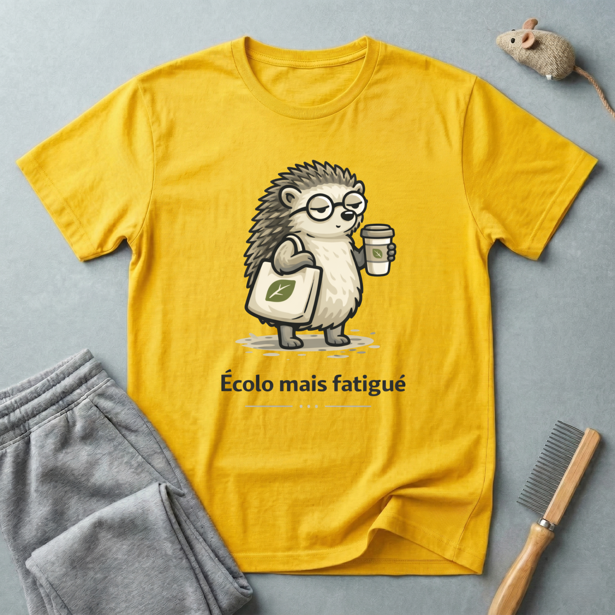 T‑Shirt Hérisson — "Écolo mais fatigué"
