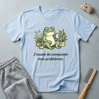 T-shirt grenouille compostage – "J'essaie de composter mes problèmes"