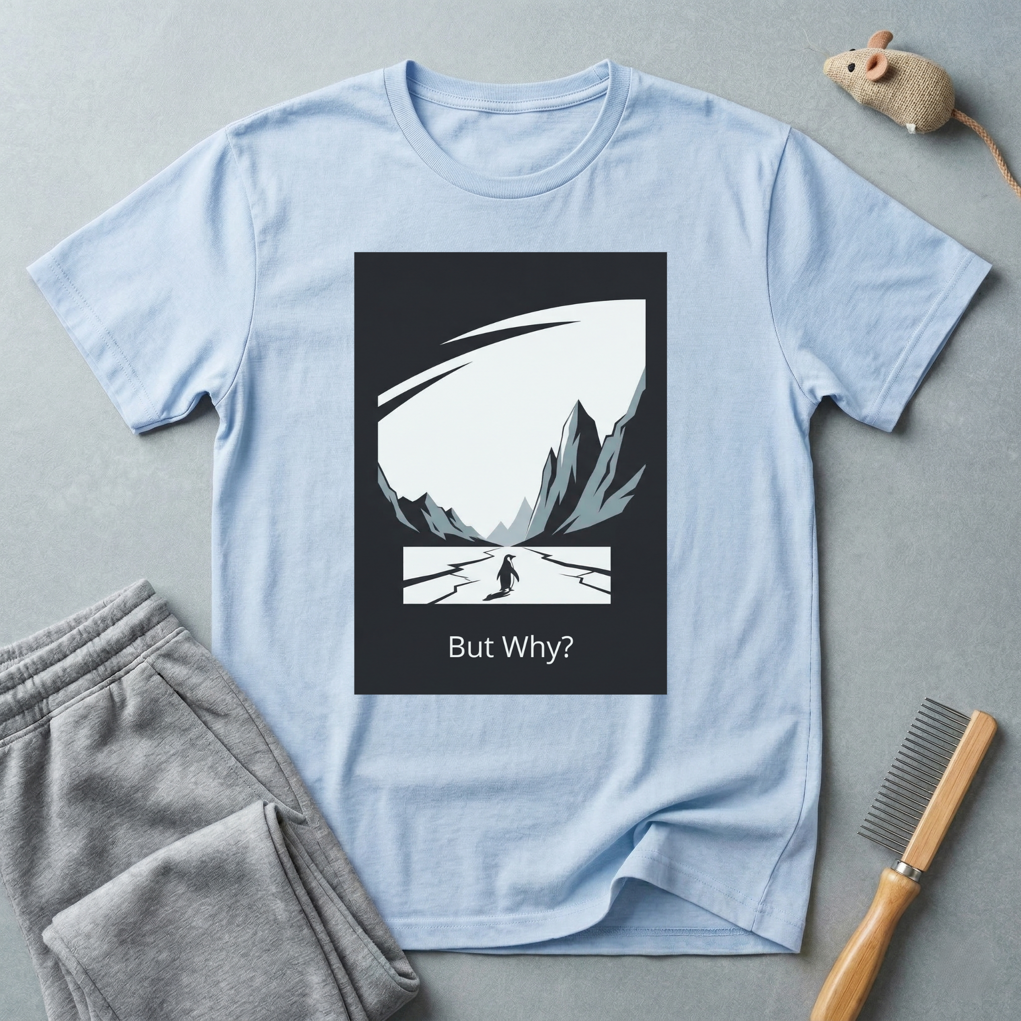 T-shirt — T-shirt graphique minimaliste de montagne avec la mention «But Why?»