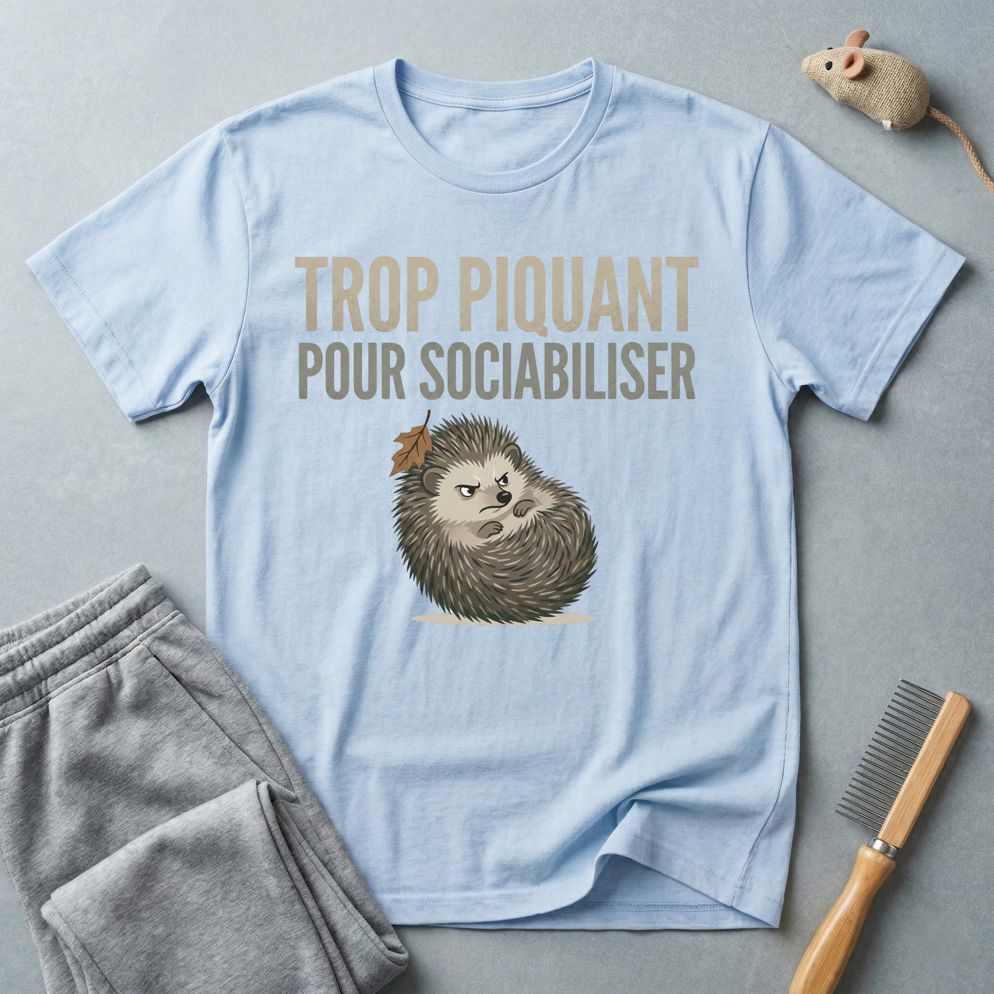 T-shirt hérisson — «Trop piquant pour sociabiliser»