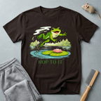 "Hop To It" Frog T-Shirt — Playful Graphic T-Shirt with Lily Pad