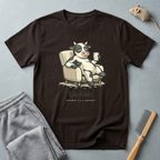 T-shirt Illustration mignonne Vache Lounge —  “De rien”