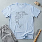 T-shirt Dauphin Calligraphie — T-shirt graphique nautique à écriture manuscrite