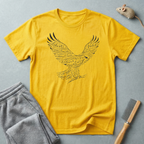 T-shirt Aigle — Aigle patriotique en vol avec design typographique manuscrit