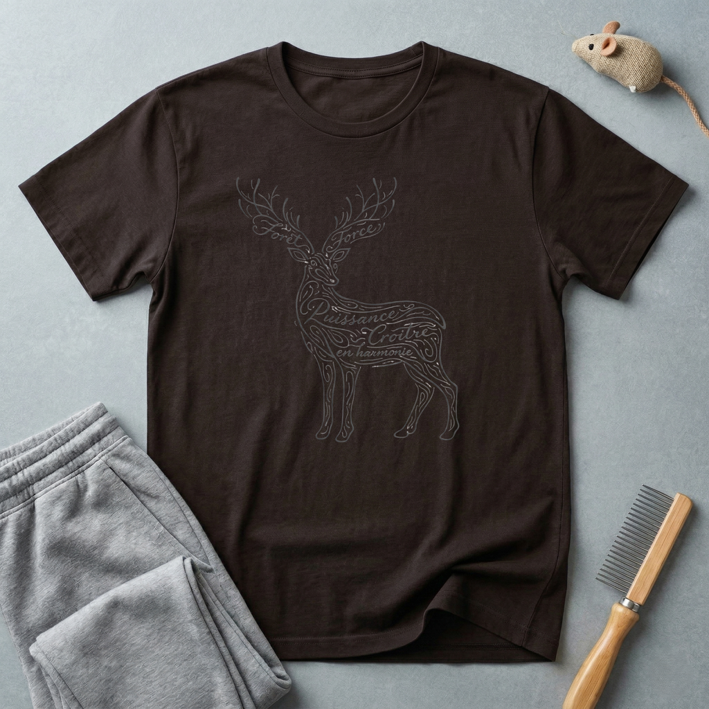 T-shirt Cerf Calligraphie