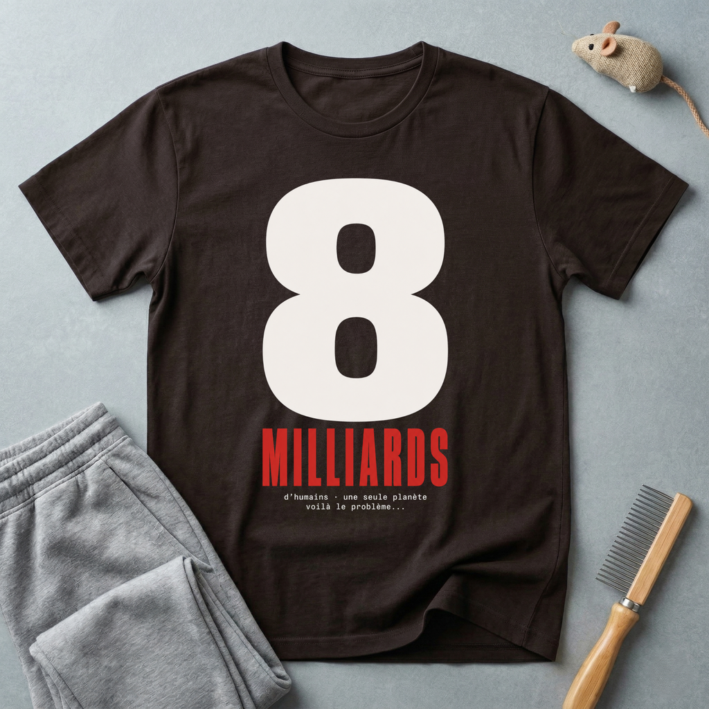 T-shirt — Tee-shirt graphique à chiffres audacieux «8 Milliards»