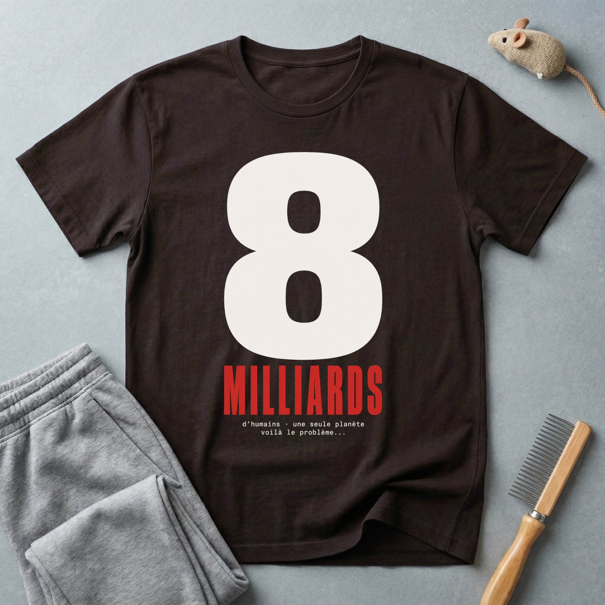 T-shirt — Tee-shirt graphique à chiffres audacieux «8 Milliards»