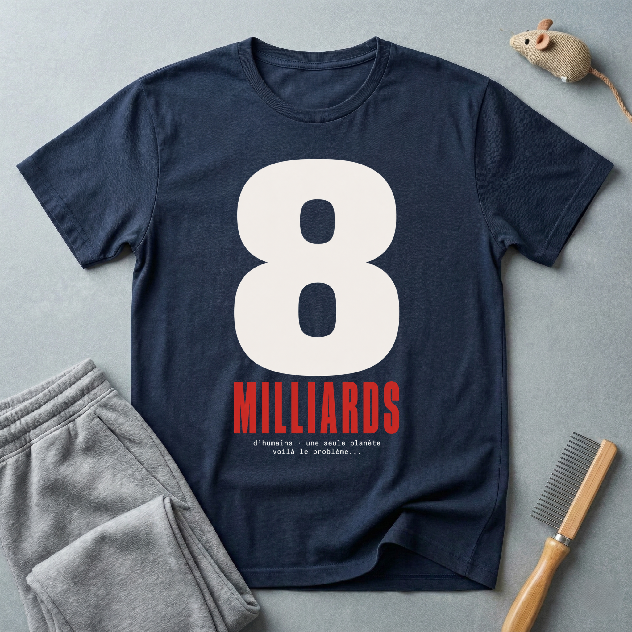 T-shirt — Tee-shirt graphique à chiffres audacieux «8 Milliards»