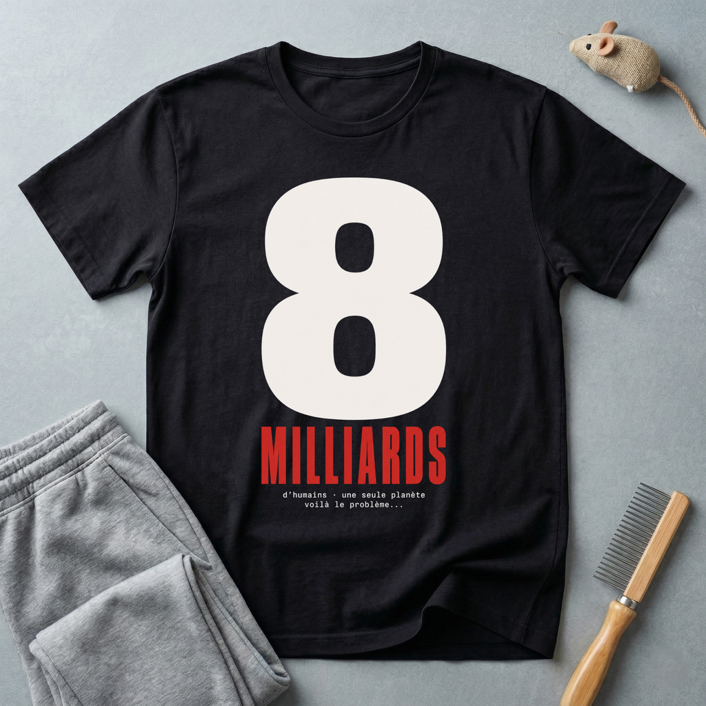 T-shirt — Tee-shirt graphique à chiffres audacieux «8 Milliards»