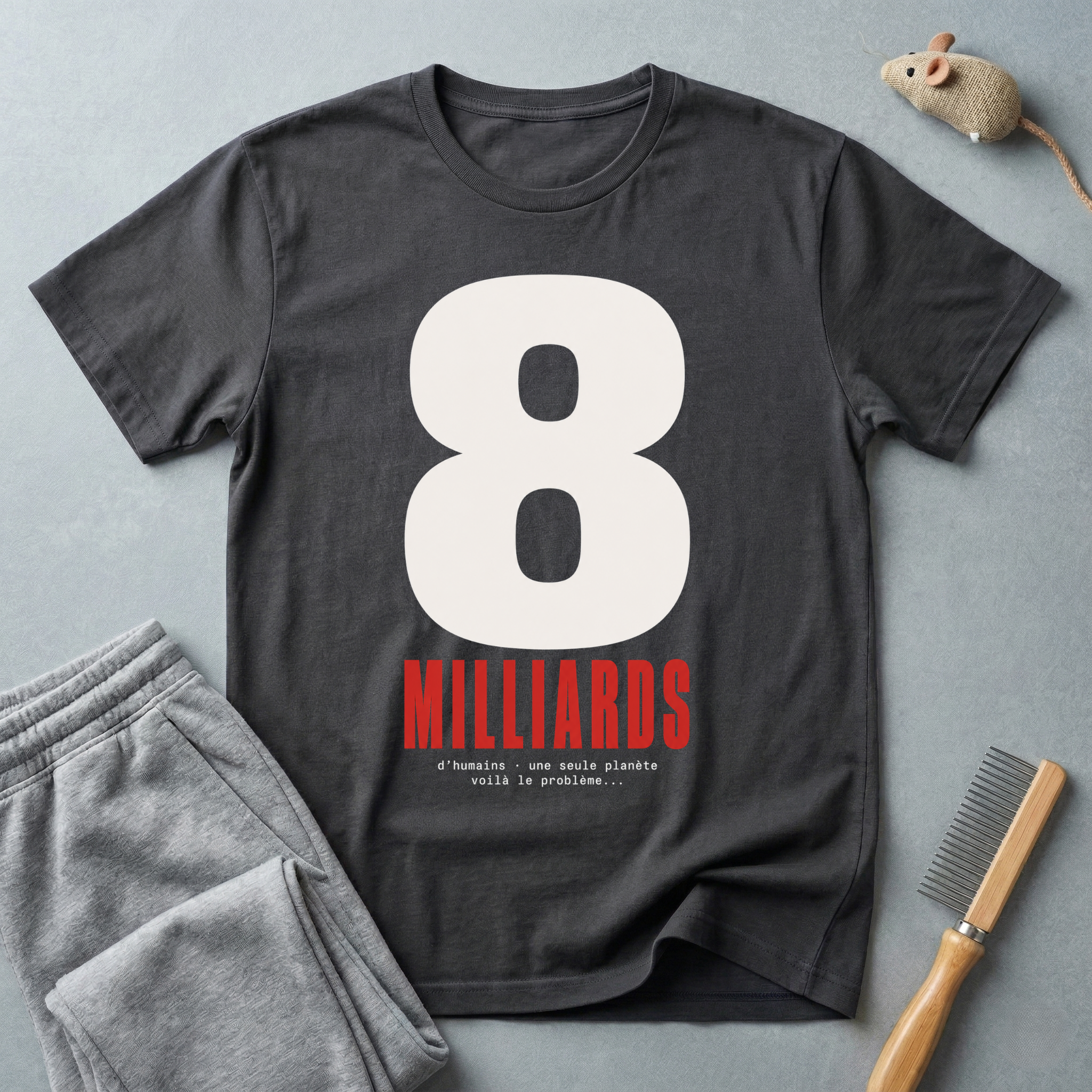 T-shirt — Tee-shirt graphique à chiffres audacieux «8 Milliards»
