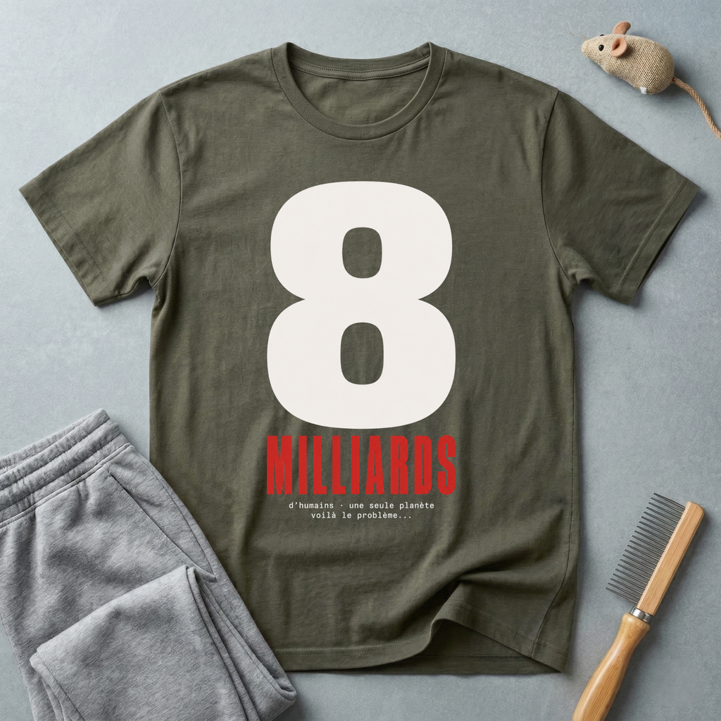 T-shirt — Tee-shirt graphique à chiffres audacieux «8 Milliards»