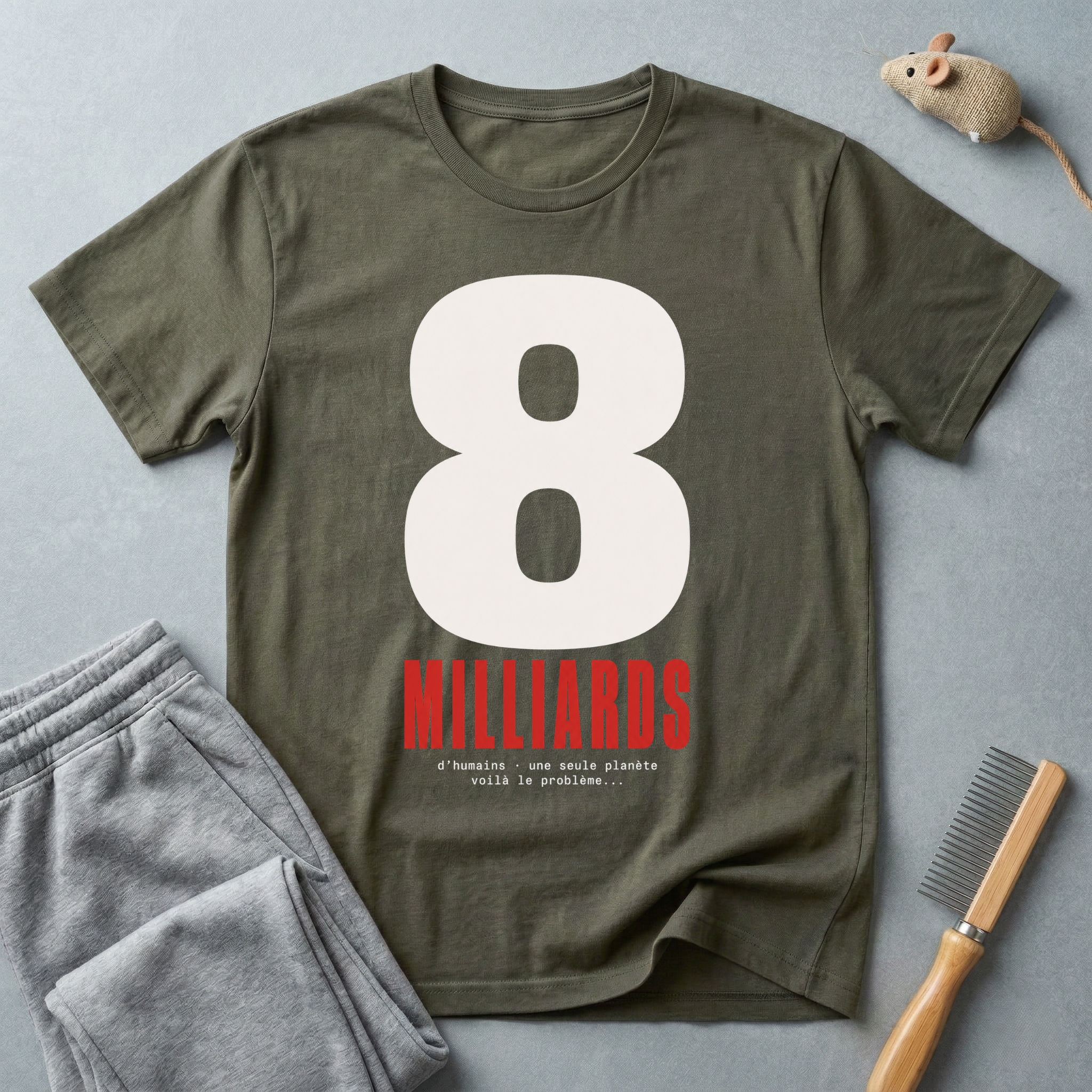 T-shirt — Tee-shirt graphique à chiffres audacieux «8 Milliards»