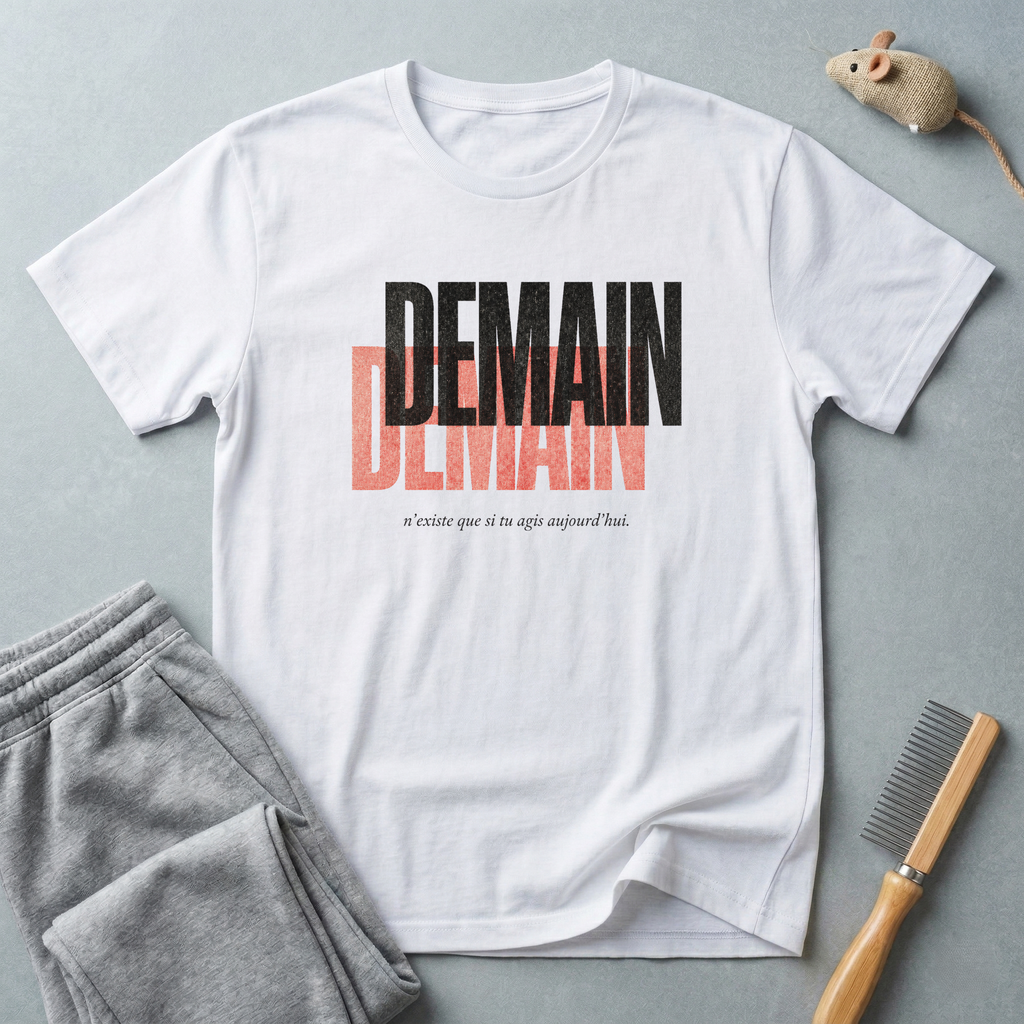 T-shirt graphique «Demain Demain» — Tee-shirt typographique
