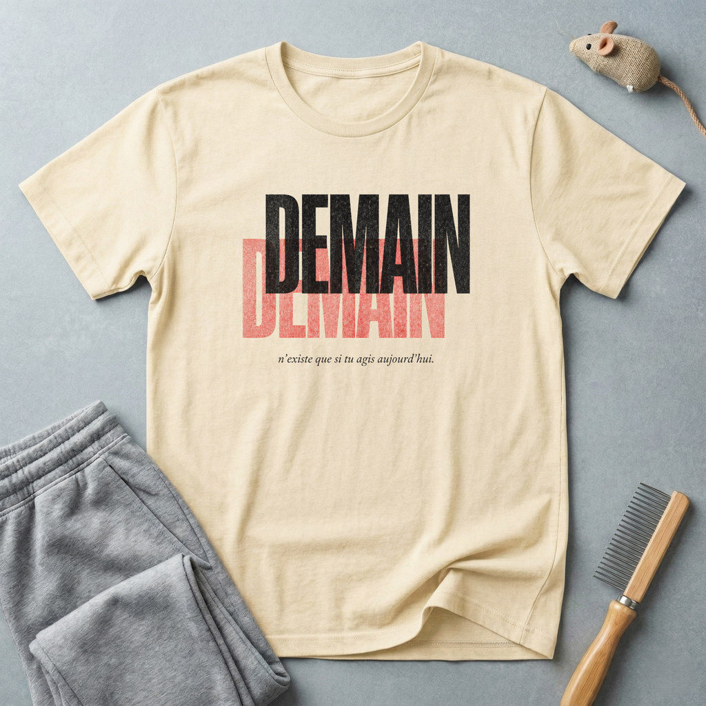 T-shirt graphique «Demain Demain» — Tee-shirt typographique