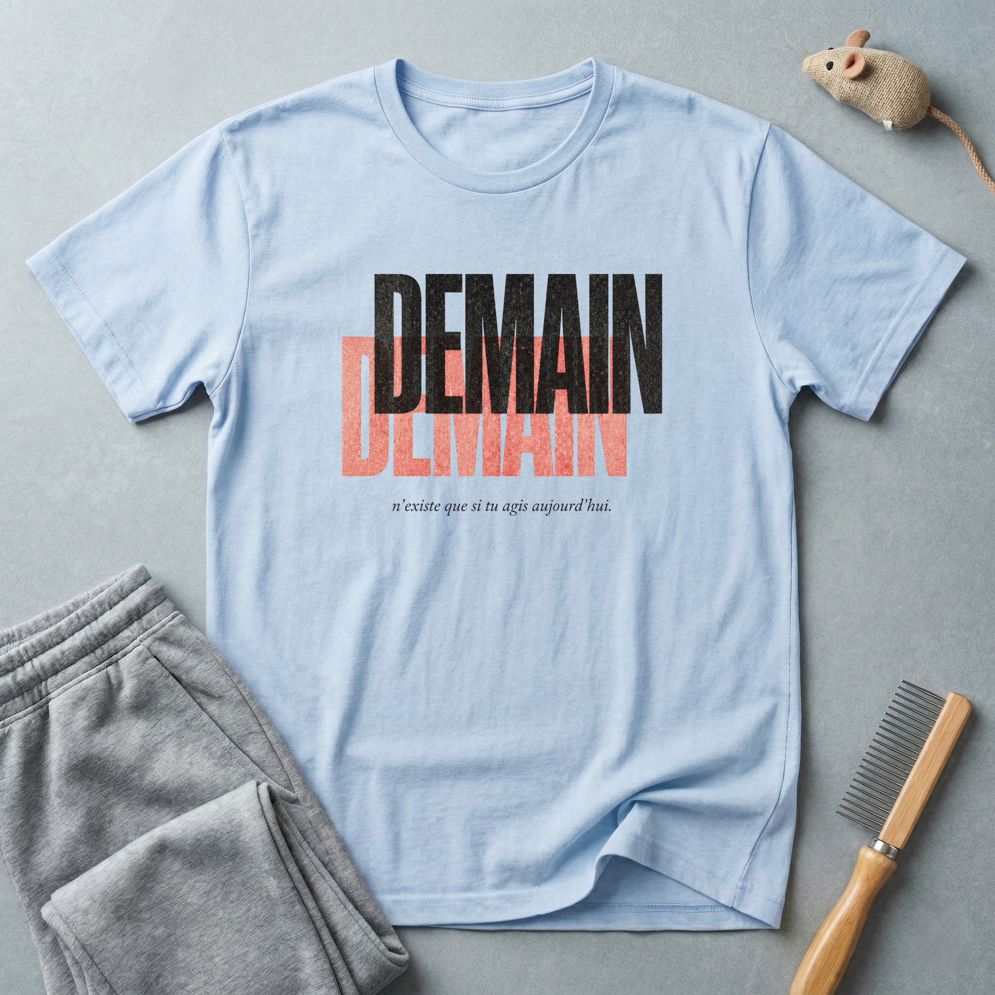 T-shirt graphique «Demain Demain» — Tee-shirt typographique
