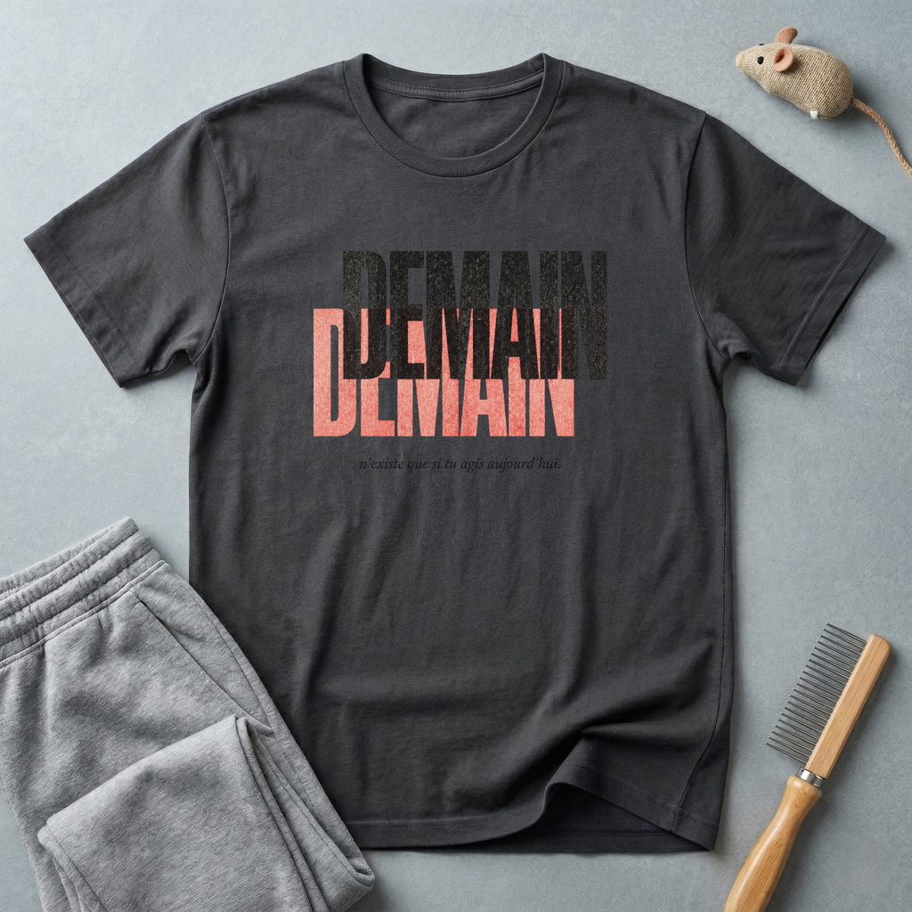 T-shirt graphique «Demain Demain» — Tee-shirt typographique