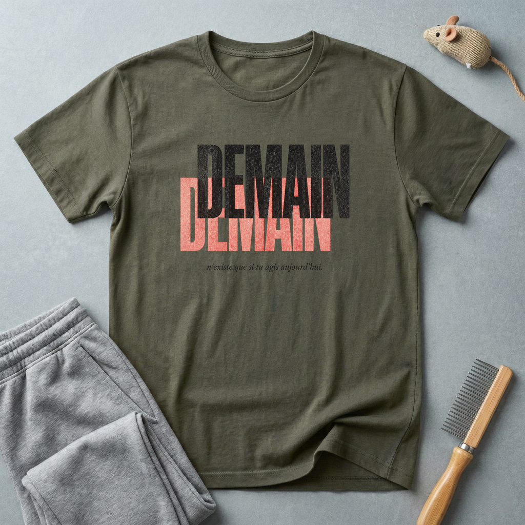 T-shirt graphique «Demain Demain» — Tee-shirt typographique