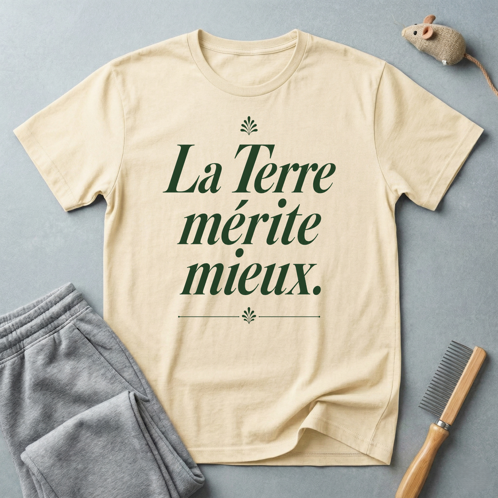 T-shirt à message écologique — «La Terre mérite mieux.»