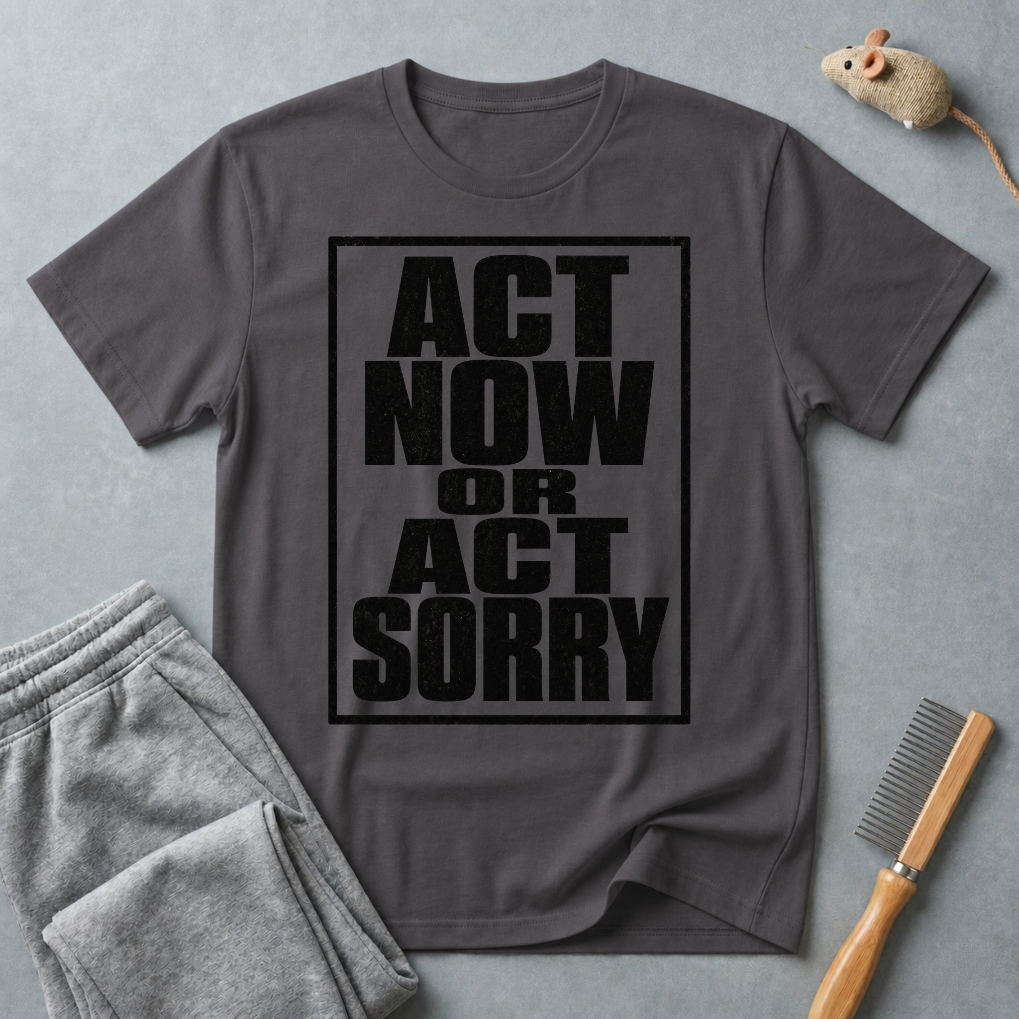 "Act Now or Act Sorry" — T-Shirt