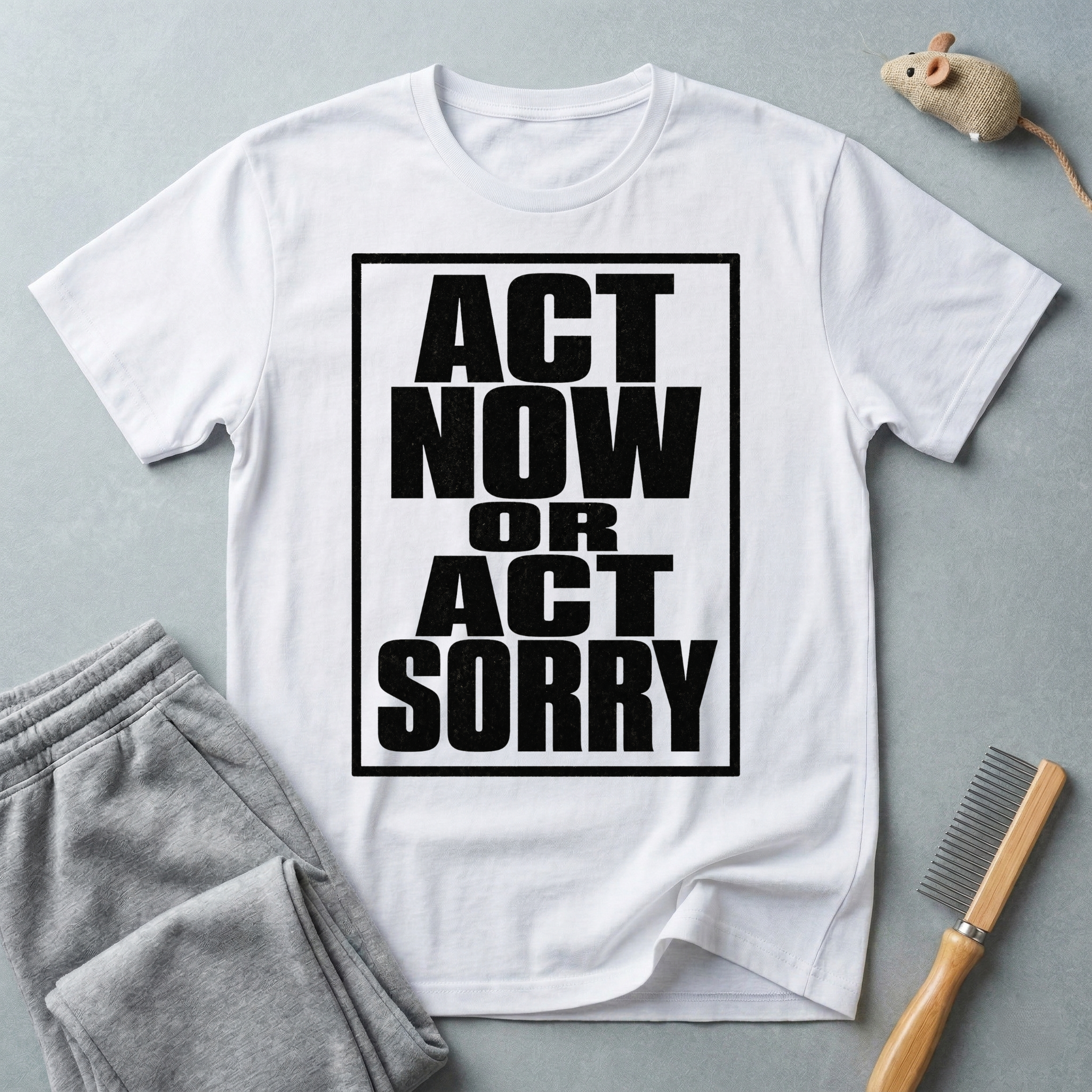 "Act Now or Act Sorry" — T-Shirt