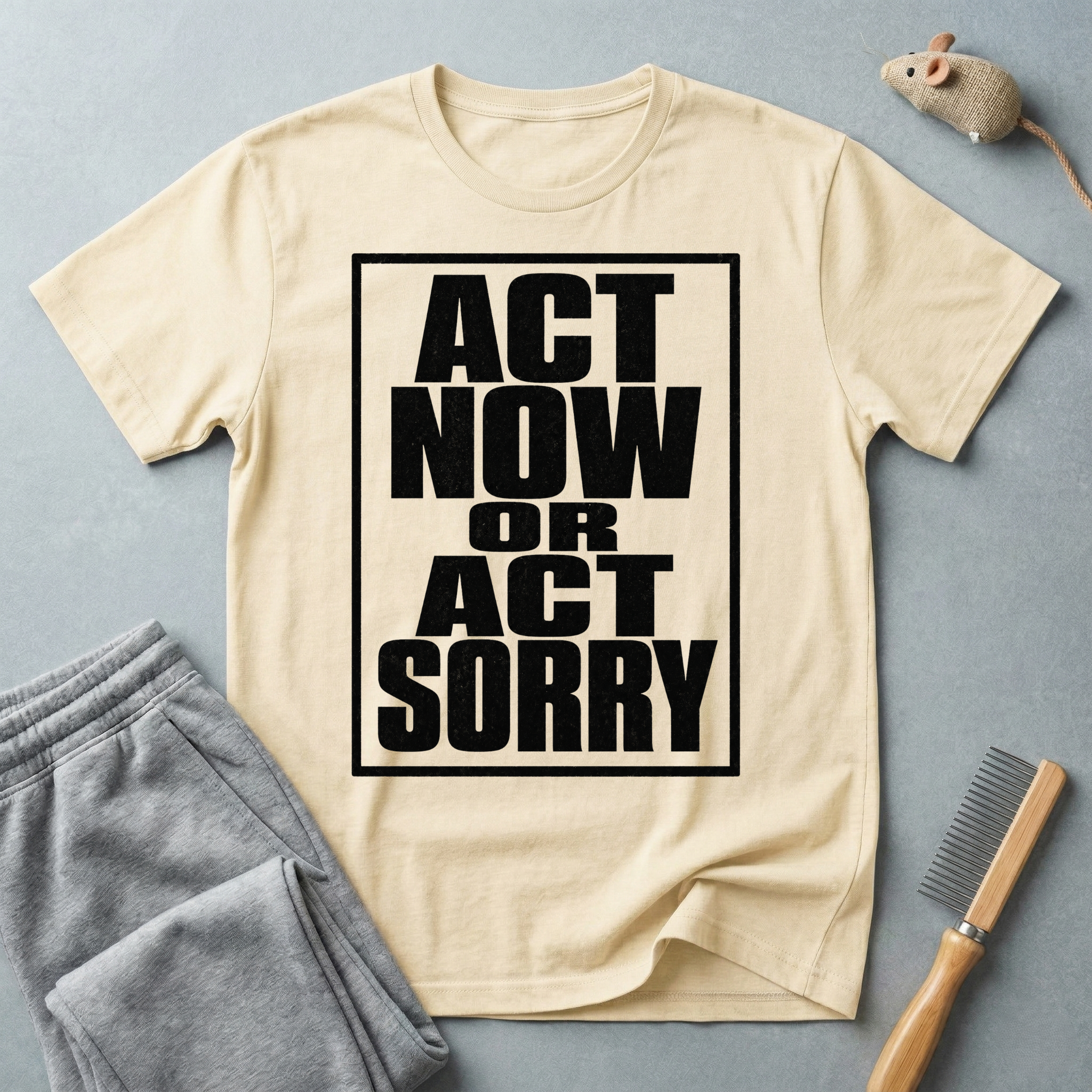 "Act Now or Act Sorry" — T-Shirt