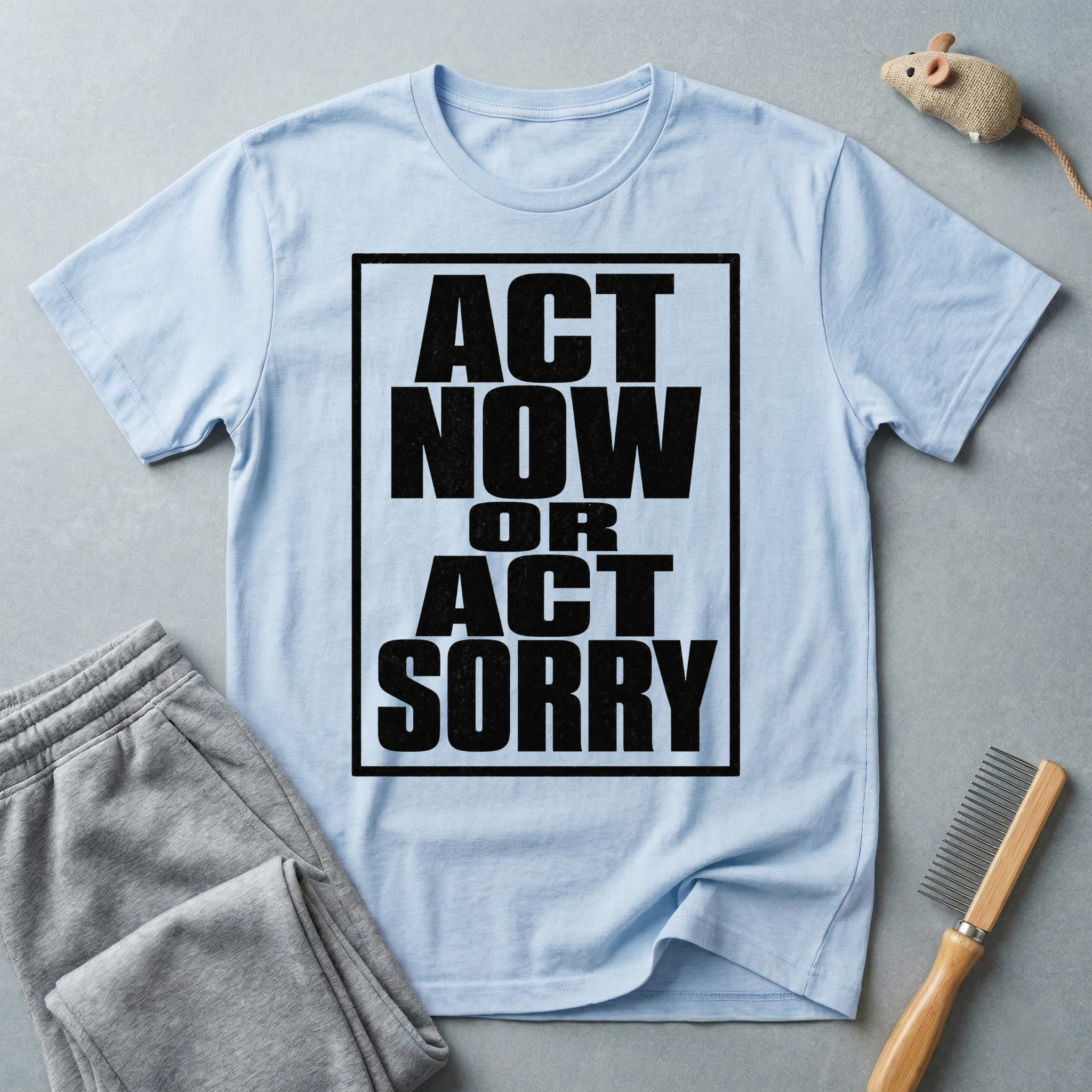 "Act Now or Act Sorry" — T-Shirt