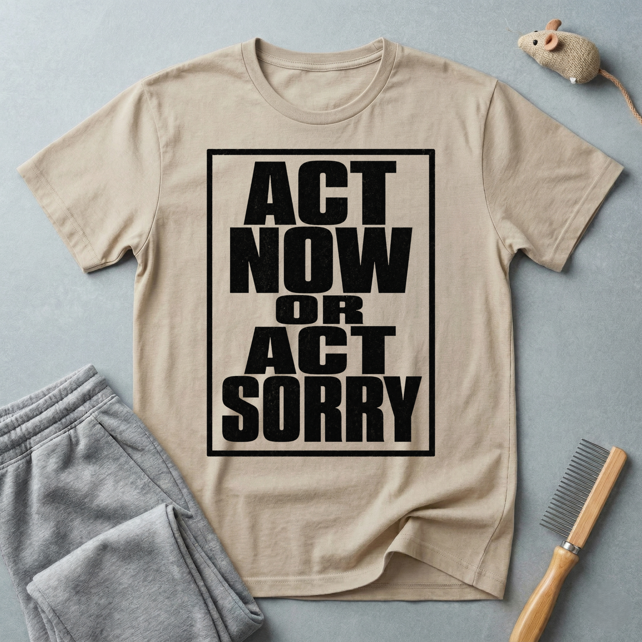 "Act Now or Act Sorry" — T-Shirt