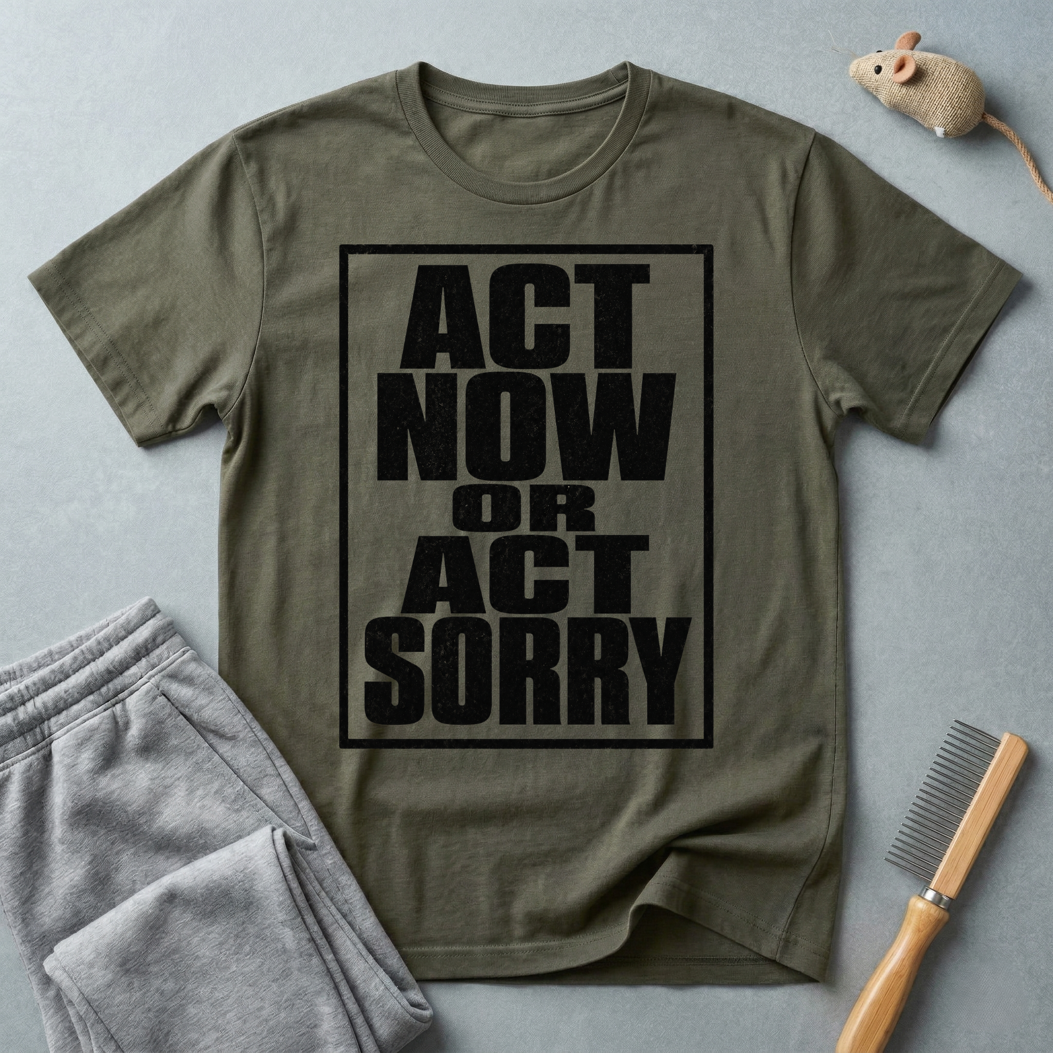 "Act Now or Act Sorry" — T-Shirt