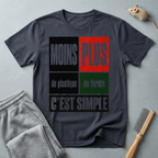 T-Shirt — “Moins Plastique, Plus Forêts — C’est Simple”