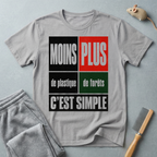 T-Shirt — “Moins Plastique, Plus Forêts — C’est Simple”