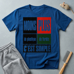 T-Shirt — “Moins Plastique, Plus Forêts — C’est Simple”