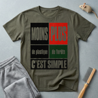 T-Shirt — “Moins Plastique, Plus Forêts — C’est Simple”