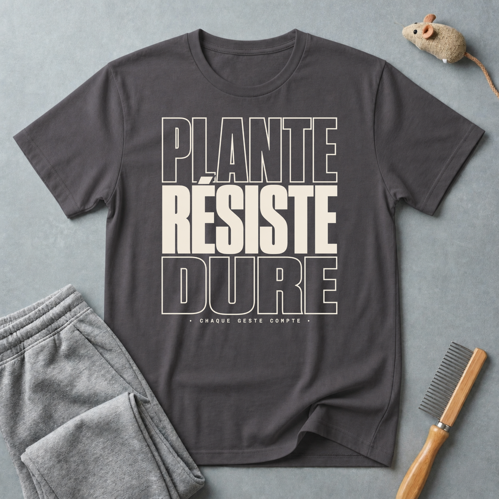 T-shirt — «Plante, Résiste, Dure»