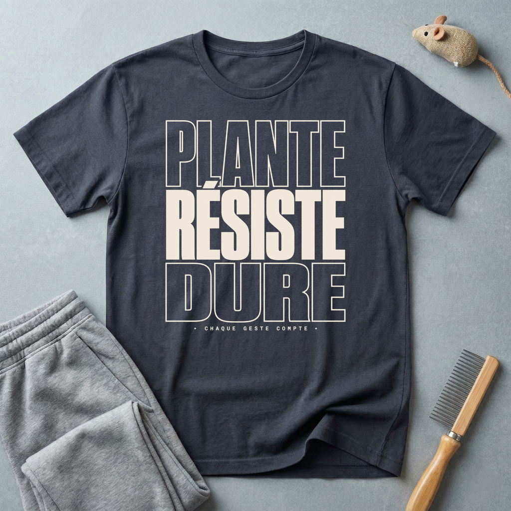 T-shirt — «Plante, Résiste, Dure»