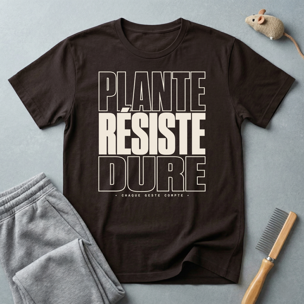 T-shirt — «Plante, Résiste, Dure»