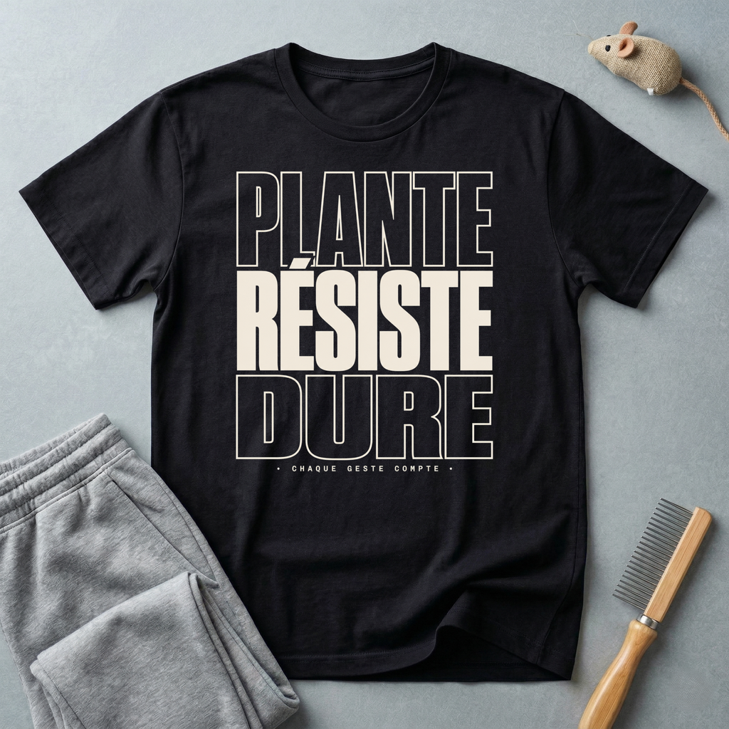 T-shirt — «Plante, Résiste, Dure»