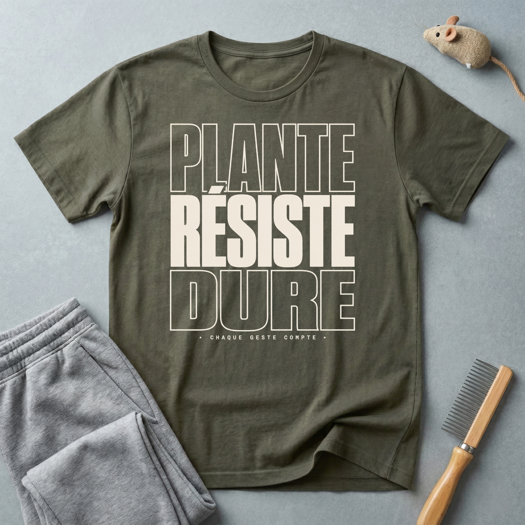T-shirt — «Plante, Résiste, Dure»