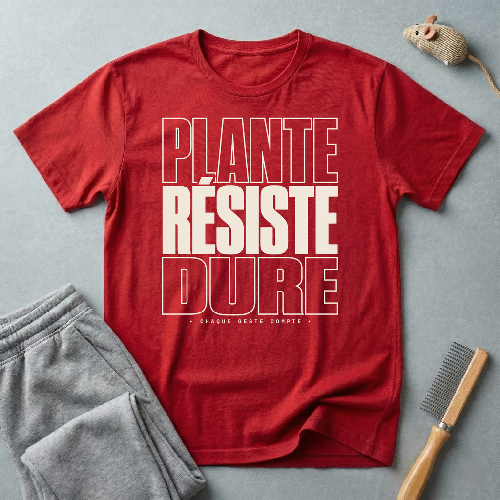 T-shirt — «Plante, Résiste, Dure»