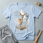 T-shirt aquarelle cerf des bois — «Elle disparaît si tu ne la protèges pas»