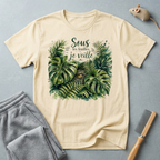 T-shirt crocodile  — « Sous les feuilles, je veille »