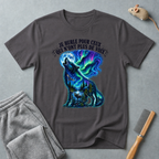 T-shirt «Je hurle pour ceux qui n'ont plus de voix» — Graphique loup aurores boréales