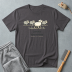 T-shirt illustration humoristique de moutons — «Certifié non suiveur»